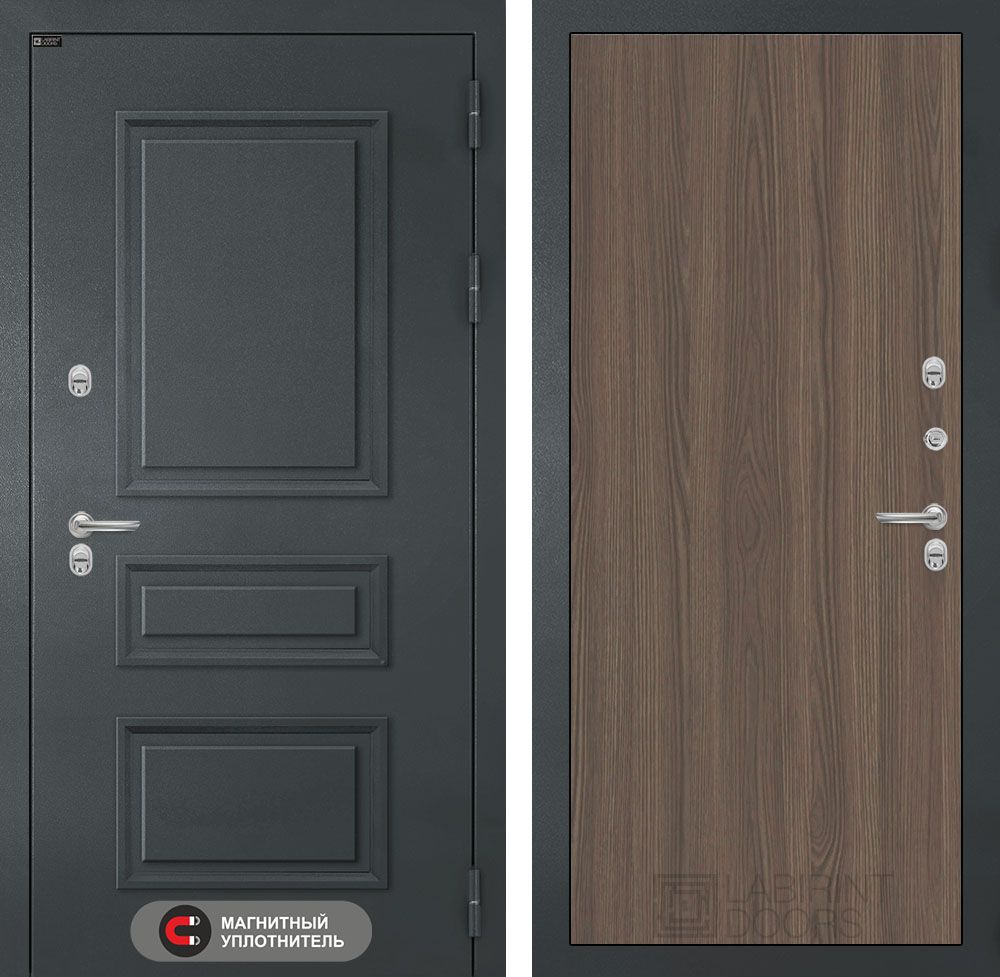 Входная дверь Лабиринт АТЛАНТИК - 05 Ясень Темный с терморазрывом