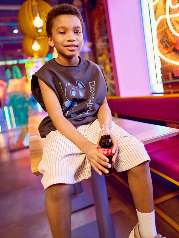 Футболка из футера без рукавов 