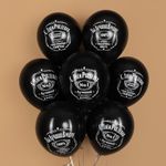 Шар (12''/30 см) С Днем Рождения! Лучший В Мире, №1, Черный, пастель, 2 ст, 25 шт.