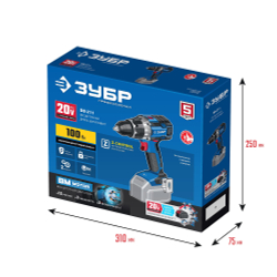 ЗУБР Т7, 20 В, 100 Н·м, без АКБ, бесщеточная дрель-шуруповерт, Профессионал (DB-211)