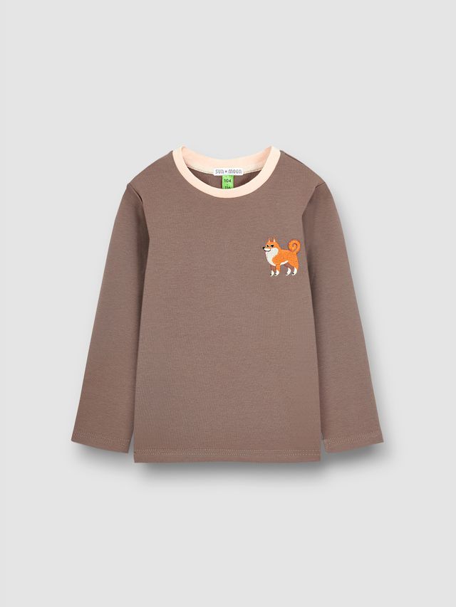 Лонгслив кофе с молоком СИБА-ИНУ