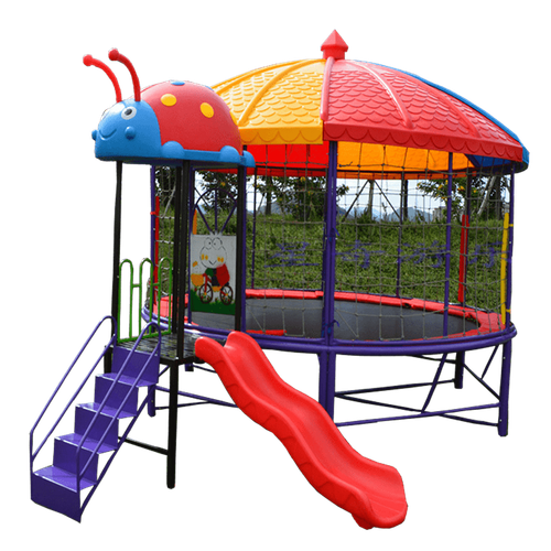 Батутная арена с горкой «Весёлый Жучок 4», диаметр 12 футов 4,5x3,8x2,8 м