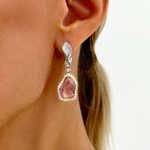 Серьги с Морганитом, Аквамарином и Бриллиантами, E0030-80/1