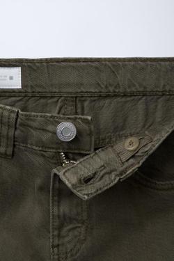 ZARA БРЮКИ КАРГО WIDE LEG, ХАКИ