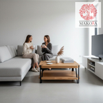 Стол журнальный лофт Флеверс, массив дуба, металл