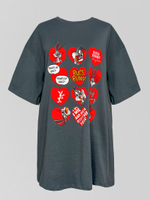 Футболка JN 087 удлиненная свободная с принтом спереди