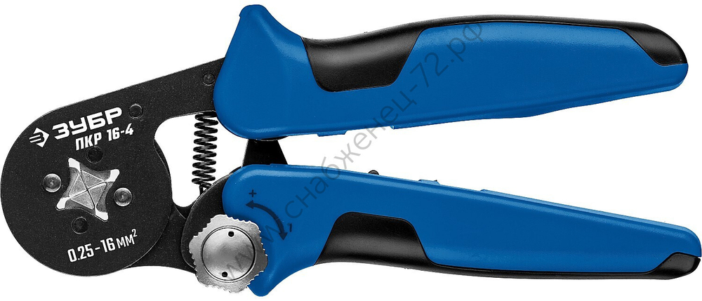 ЗУБР ПКР-16-4 0.25-16мм2 с квадратным профилем для втулочных наконечников, Мультидиапазонные пресс-клещи, Профессионал (22693)