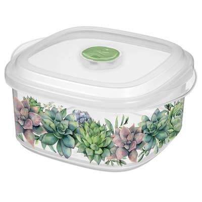 Емкость для СВЧ 1,6л "Bergamo", с декором (бесцветный)