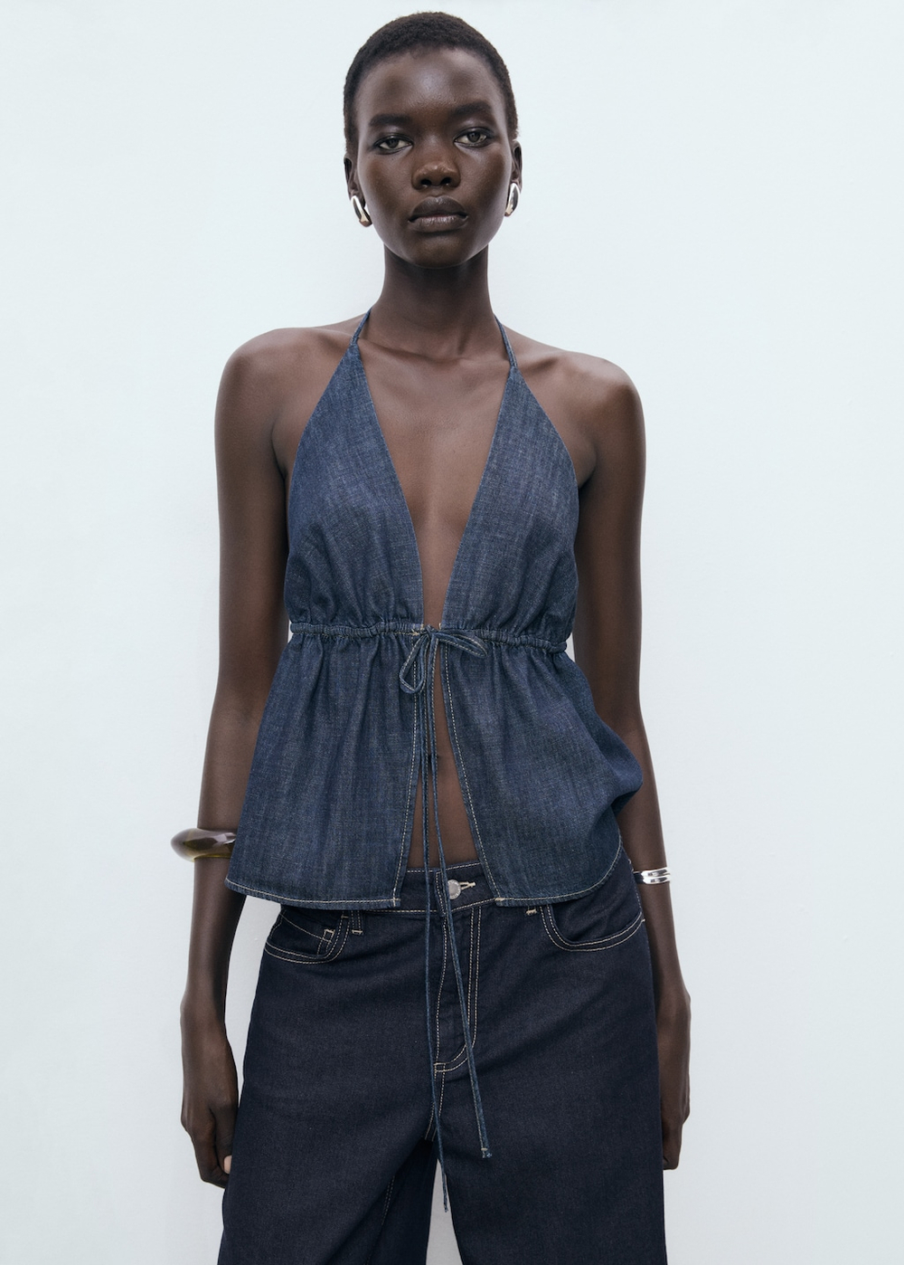 Джинсы Wideleg с заниженной талией