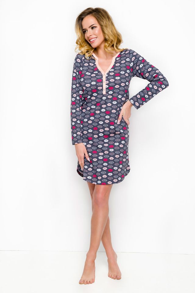 Ночная сорочка короткая с длинными рукавами