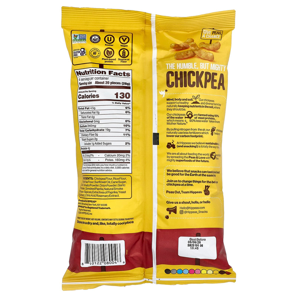 Hippeas, Puffs от нута, Boheian Barbecue™, 113 г (4 унции)