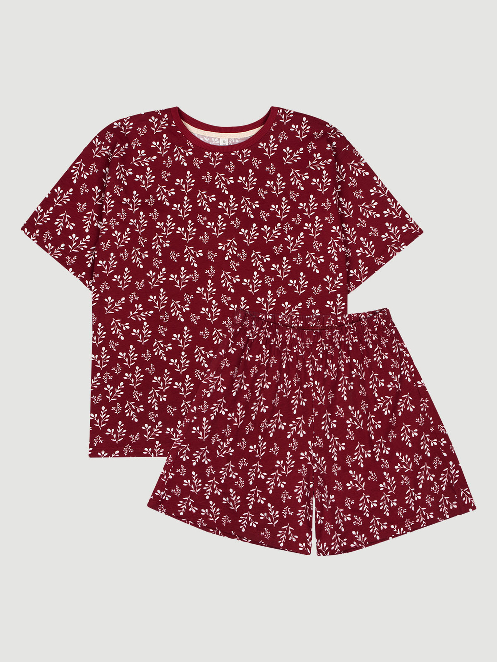 Пижама женская Mjölk Снежные веточки, с коротким рукавом