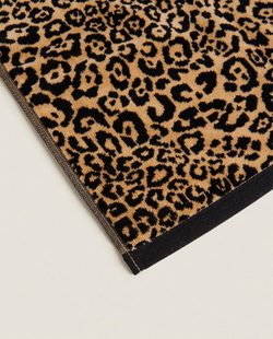 Zara Home - Велюровое банное полотенце с животным узором, коричневый, 50х90 см