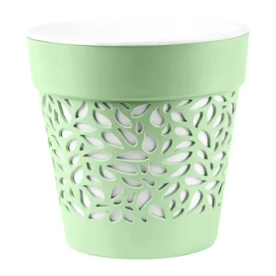 Кашпо для цветов пластиковое 8,3л d-22,5см «Блоссом» Мята