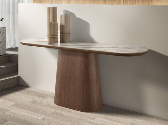 Консоль 3284 из керамики в мраморной отделке и ореха