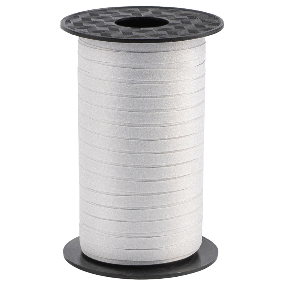 Лента полипропиленовая (0,5 см*100 м) Серебро, Глиттер, 1 шт.