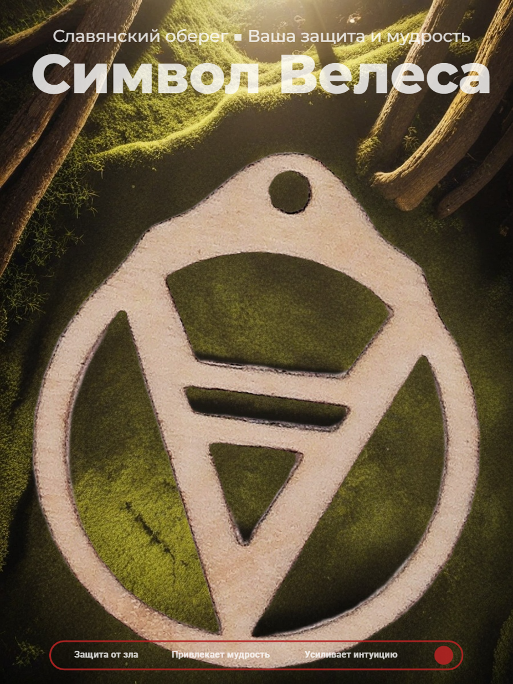 Оберег славянский "Велес" в круге. Помогает в торговле, обеспечивает достаток и благополучие