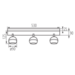 Споты тройные GALOBA EL-3IxGU10 B