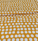 Штапель (принт), горошек на жёлтой горчице