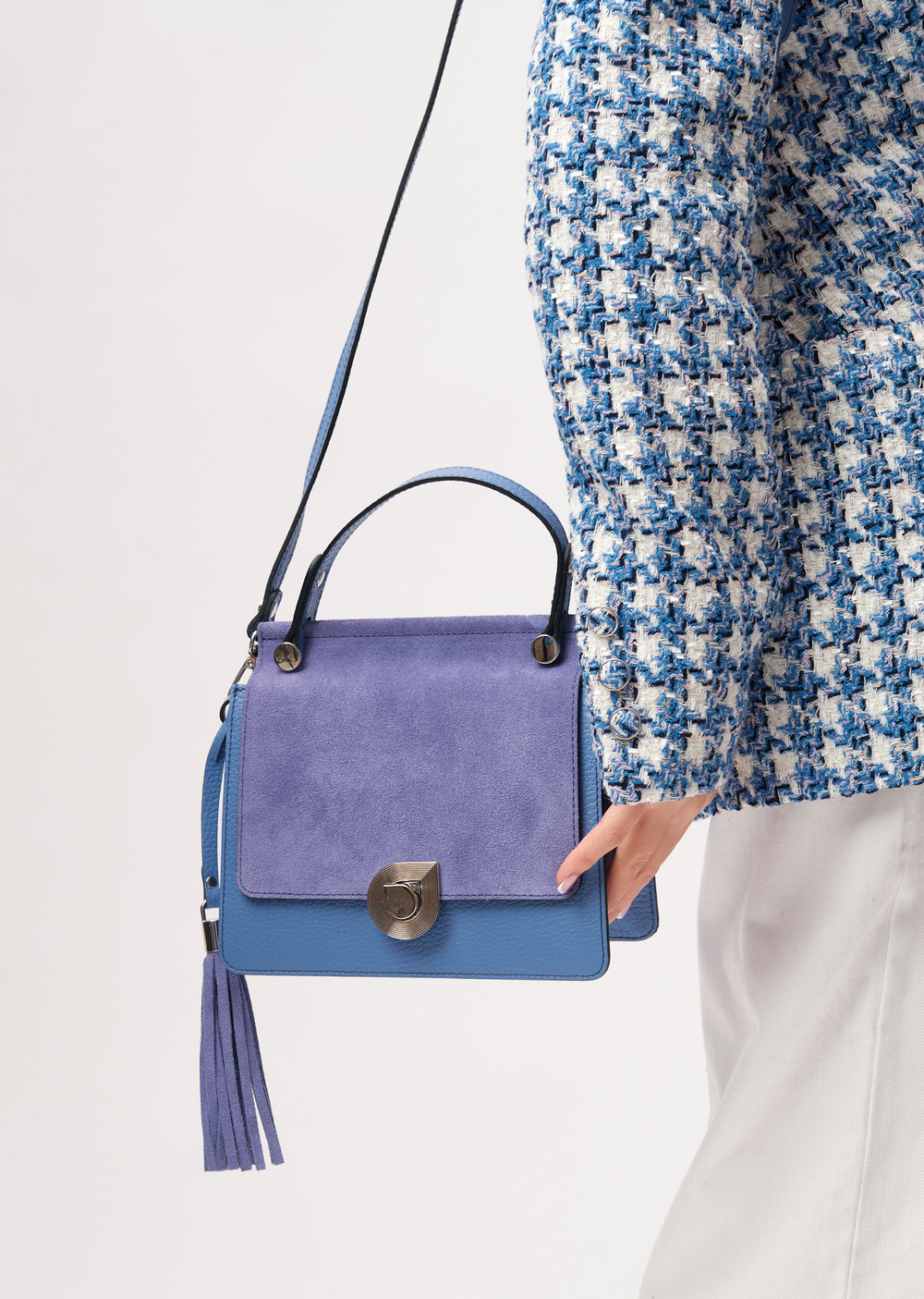 Кожаная сумка Azaro 30598 сиреневый закат