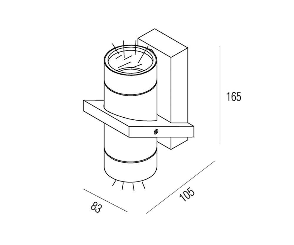 Накладной настенный светильник,  2х35Вт
