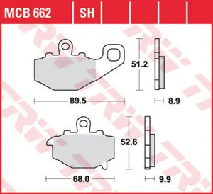 Колодки тормозные дисковые TRW MCB662