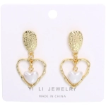 Серьги «ЭЛЛОДИ», сердечки, цвет золото и серебро, 3,5*3,5см