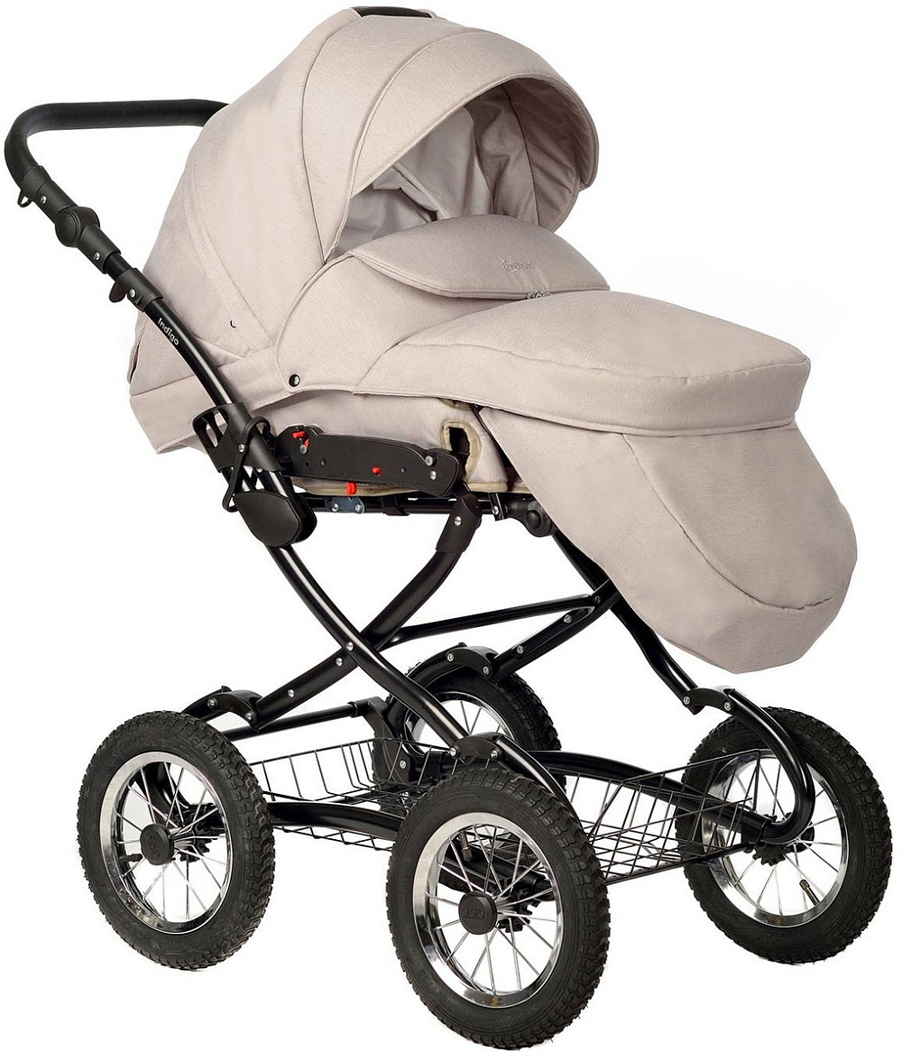 Детская коляска Indigo Barbara 21 Classic 3 в 1 с автокреслом Avionaut Cosmo Grey Ba08 бежевый