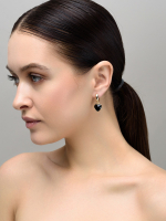 Серьги "Amour" gold с черным агатом