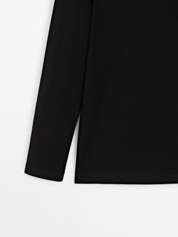 Massimo Dutti Поло с пуговицами, черный