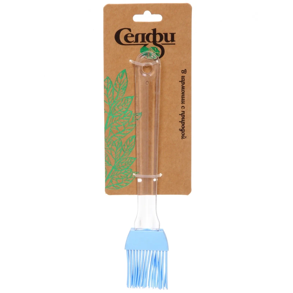 Кисточка кулинарная силиконовая 20*3,5см прозрачная ручка
