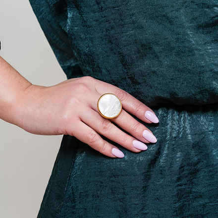 Кольцо Fiore Luna SHELL WHITE KR01734-3/9 BW/G