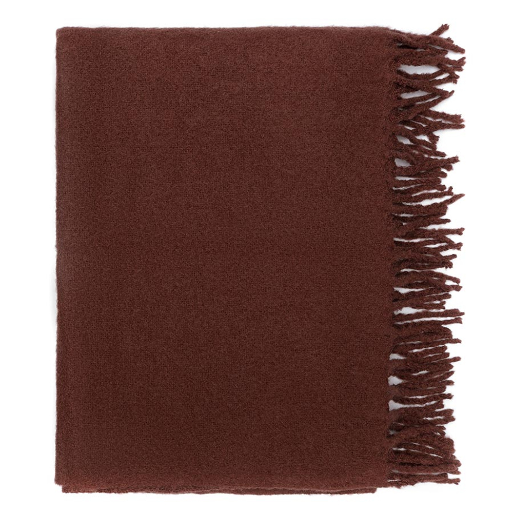 Плед мохеровый шоколадного цвета из коллекции essential, 130х180 см