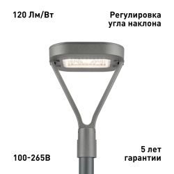 Светильник светодиодный садово-парковый ЭРА SPP-505-0-50K-050 50Вт 6000лм 5000K IP65 КСС Д серый