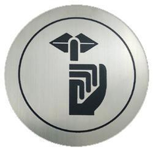 Табличка "Выключите звук телефонов" нерж. сталь NOFER 16735.2.S матовый