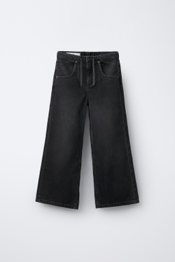 ZARA ДЖИНСЫ WIDE LEG, ЧЕРНЫЙ