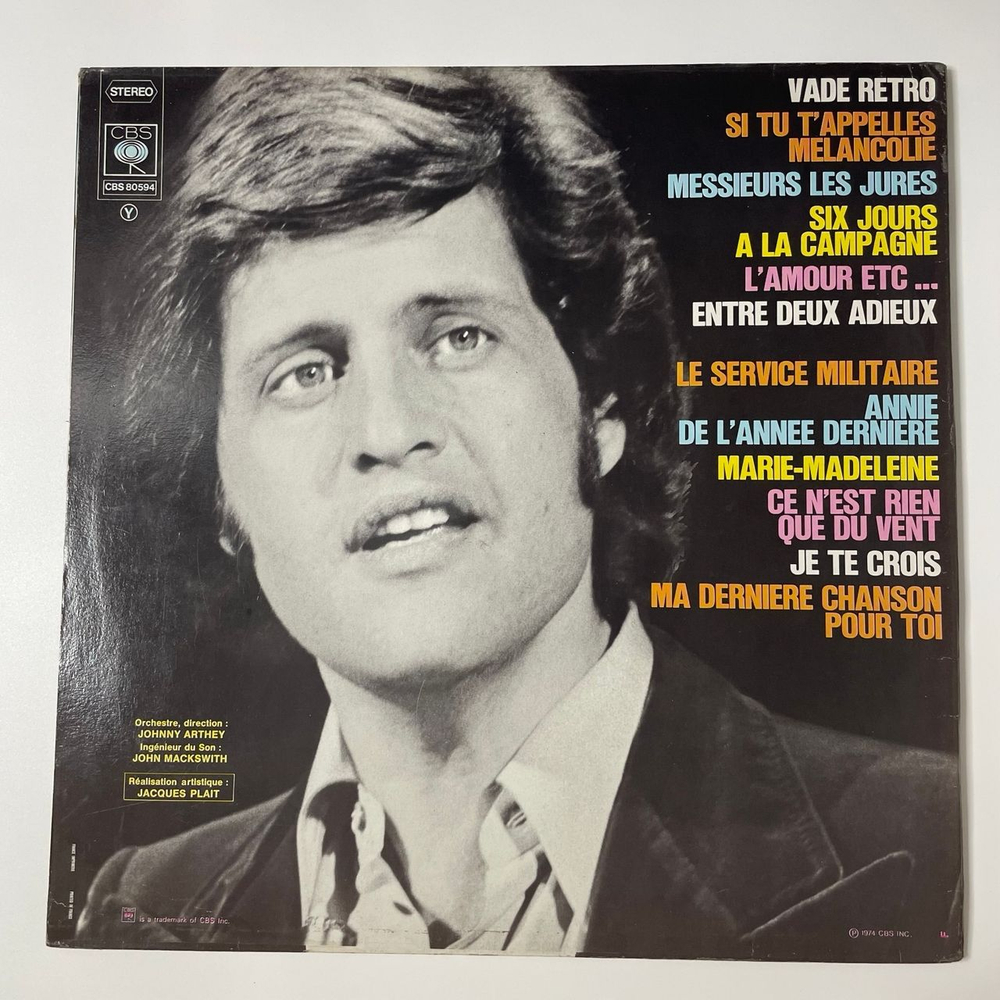 Винтажная виниловая пластинка LP Joe Dassin Джо Дассен (Франция 1974)