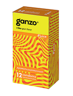 Презервативы GANZO JUICE No12 Ароматизированные (клубника, банан, и тутти фрутти), 12 шт. (Цвет: прозрачный)