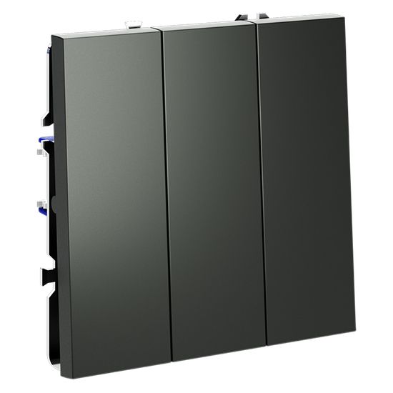 Выключатель встраиваемый VOLTUM S70 трехклавишный 10А, (титан)