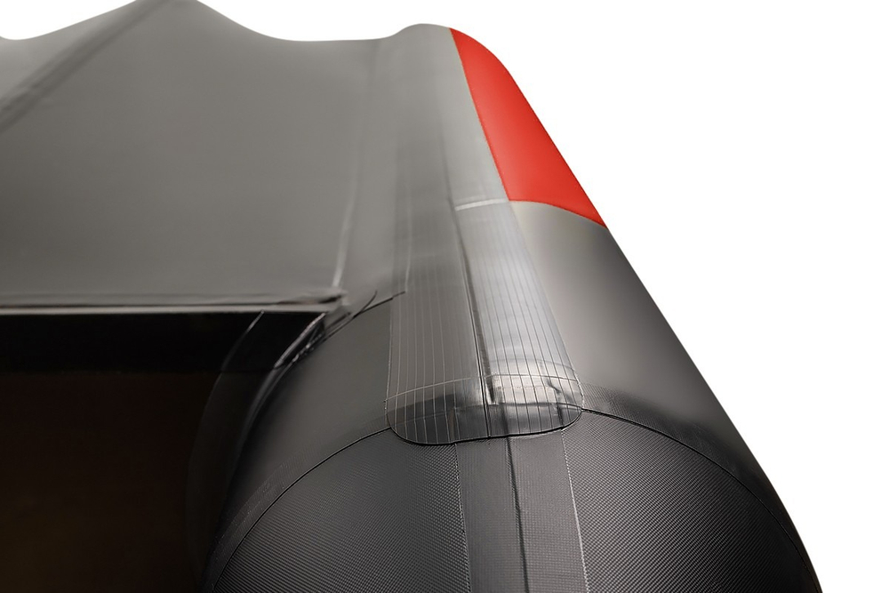 Броня-360 СК слань+киль красный-черный (Лодка ПВХ под мотор с усилением)