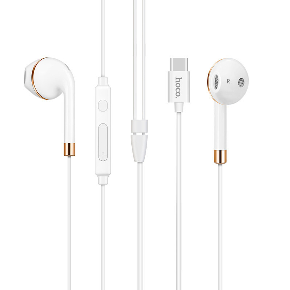 Гарнитура Type-C Hoco L8 (вкладыши) Белая