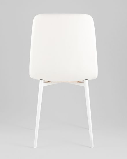 Стул Одди экокожа белый белые ножки