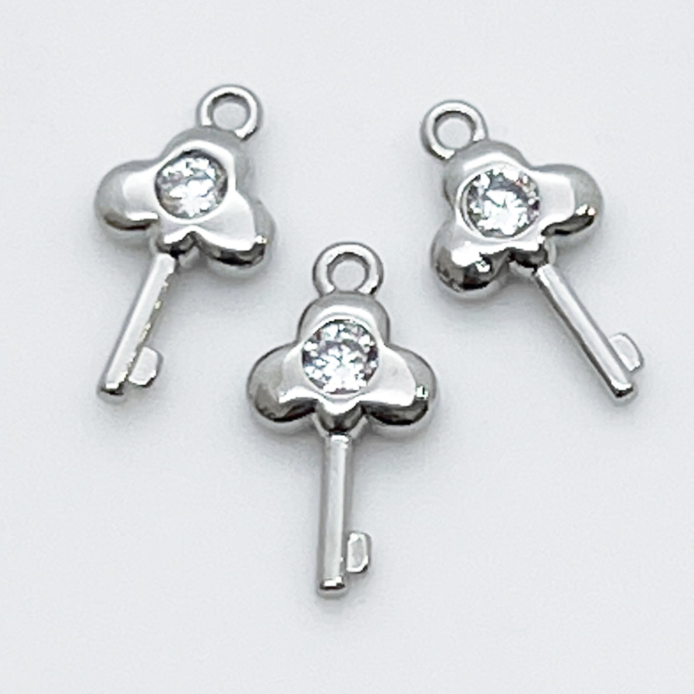 Подвеска Ключ, цвет серебро, размер 13*7 мм, цена за 1 шт