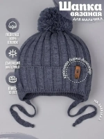 Шапка для мальчика осенняя на завязках