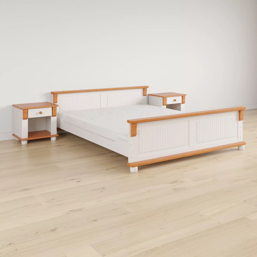 Кровать Адель 160х200, белый-черри