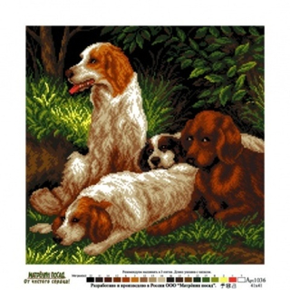 "На привале"-1036 канва с рисунком