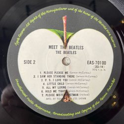 Винтажная виниловая пластинка LP Meet The Beatles (Japan 1976) (No Obi) Twist And Shout