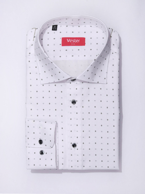Сорочка мужская VESTER длинный рукав, цвет белый, хлопок/пэ 52814 50