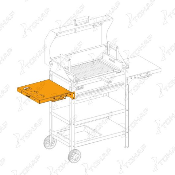 Столик боковой c подстаканниками SMART (HS-GS-ТGH-602) Helios