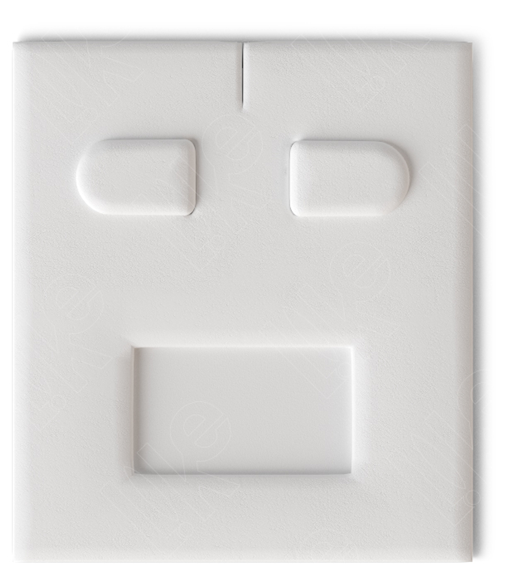 Вкладыш 03 наклонный под серьги (2 язычка) с окошком для бирки, прорезь для нитки